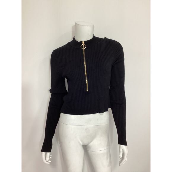 Show Me Your Mumu 'Charlie' Black Zip Sweater Size L - Picture 2 of 4